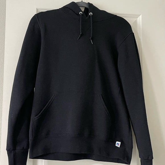 Russell plain black cotton hoodie - Picture 2 of 5